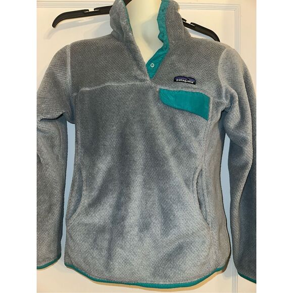 Patagonia Women's Re-Tool Snap-T Pullover Fleece Stand Collar Grey Size Small - Picture 1 of 7